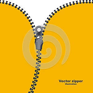 Zipper abstract background. Template zippered lock and unlock