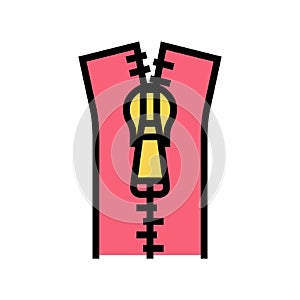 zipper accessory color icon vector illustration