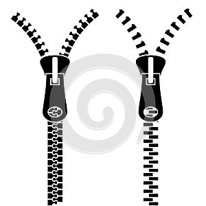 Zipper black symbols