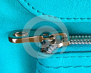 Zipper on Blue Bag