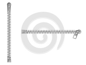 Zipper , fastener vector illustration set