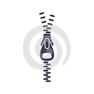 Zipper icon. vector symbol on white background