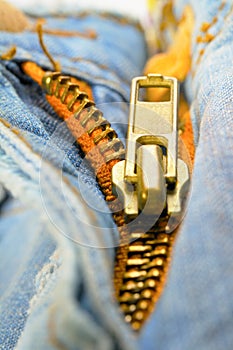 Zipper on jeans