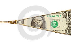 Zipper One Dollar Bill
