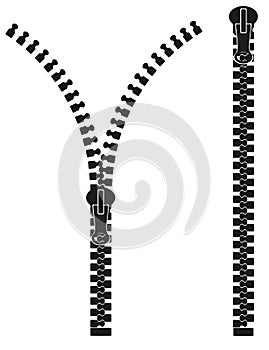 Zipper silhouette vector illustration photo