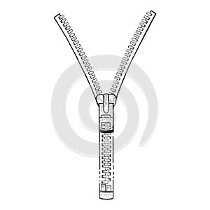 Zipper sketch engraving vector