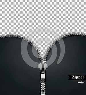 Zipper vector isolated on transparent background