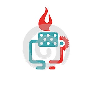 Zippo vector icon on pc laptop vector illustration.