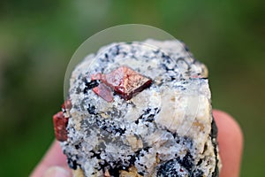 Zircon very aegerine Mineral Specimen from astore valley gilgit baltistan Pakistan photo