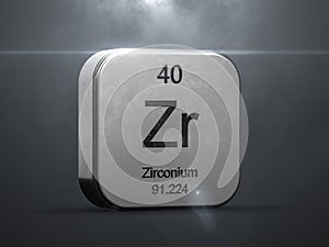 Zirconium element from the periodic table photo