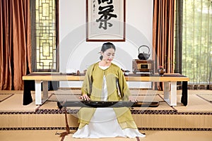 Zither performance-China tea ceremony photo