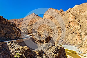 The Ziz Gorges near the Tunnel de Legionnaire in Morocco photo