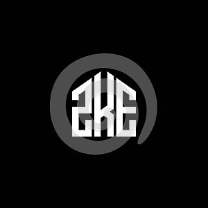 ZKE letter logo design on BLACK background. ZKE creative initials letter logo concept. ZKE letter design