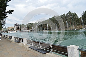 Zlatibor lake, Serbia, Fontains lake