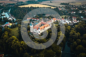 Zleby Chateau is a chateau approximately 7 km east of Caslav in the Czech Republic