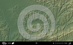 Zlin outlined, Czechia. Physical