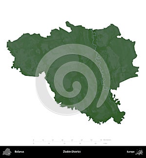 Zlobin District, Belarus, isolated on white. Physical