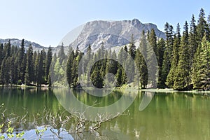 The Zminje lake and the Crvena greda peak