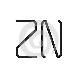 Zn initial letter vector logo icon