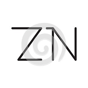 Zn initial letter vector logo icon