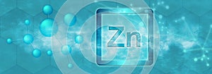 Zn symbol. Zinc chemical element