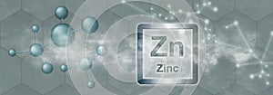 Zn symbol. Zinc chemical element