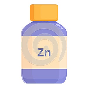 Zn vitamin bottle icon cartoon vector. Dietary supplement