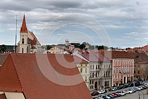 Znojmo, view of the city from the Wolf Tower, part of Masaryk Square