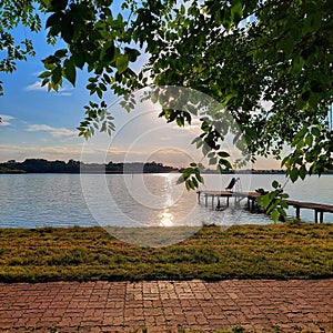 Zobnatica lake, near BaÄka Topola, at sunset.