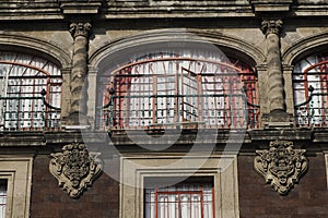 Zocalo building detail in ciudad de mexico, mexico city photo