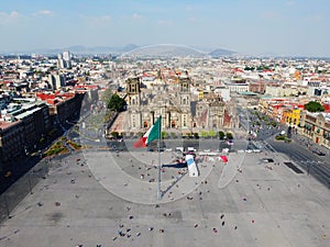 Zocalo and Metropolitan Cathedral, Mexico City, Mexico