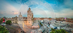 Zocalo square and Metropolitan cathedral of Mexico city