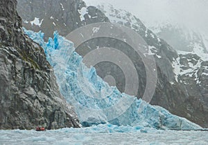 Zodiac Approaching the Glacier photo