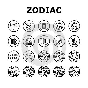 Zodiac Astrological Sign Animal Icons Set Vector