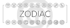 Zodiac Astrological Sign Animal Icons Set Vector