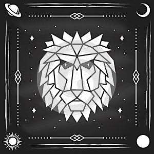 Zodiac astrology horoscope sign leo design. Vector illustration. Elegant modern symbol or icon of leo esoteric zodiacal