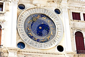 Zodiac astronomical Clock Tower Torre dell Orologio at st. Mark` photo