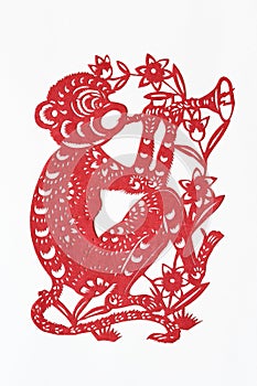 Zodiac Chinese Paper-cutting (Monkey)