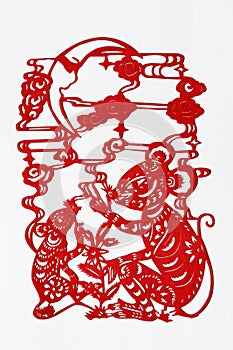 Zodiac Chinese Paper-cutting (Rat)