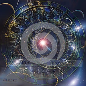 Zodiac clock collage