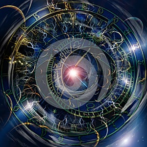 Zodiac clock collage