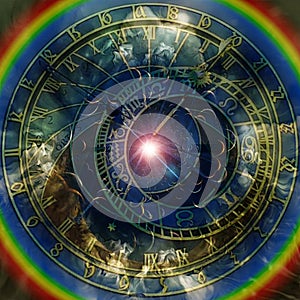 Zodiac clock collage