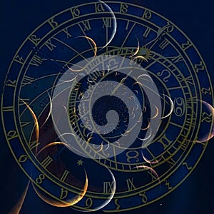 Zodiac clock collage