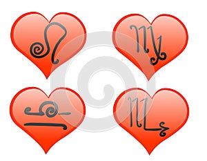Zodiac hearts icon