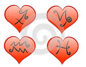 Zodiac hearts icon photo
