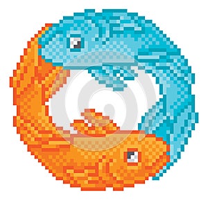 Zodiac Horoscope Astrology Pisces Pixel Art Sign photo