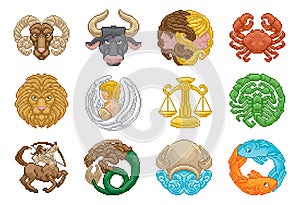 Zodiac Horoscope Pixel Art Astrology Star Signs