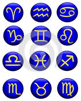 Zodiac icons blue