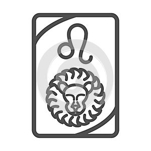 Zodiac leo esoteric tarot prediction card line style icon