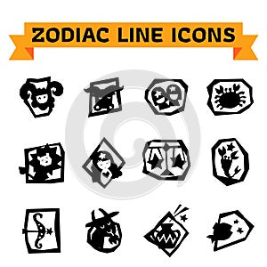 Zodiac Line Icons photo